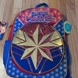 Disney Marvel Captain Marvel backpack new school bag with pockets